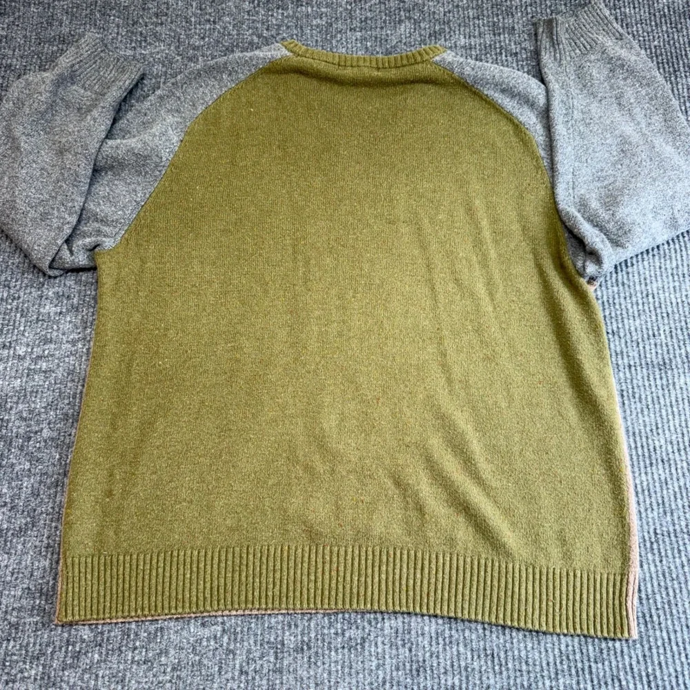 Colorblock Pullover Sweater Mens XXL Elbow Patch Grandpa Core Cozy Vintage